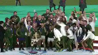 Les Springboks célèbrent leur titre de champions du monde